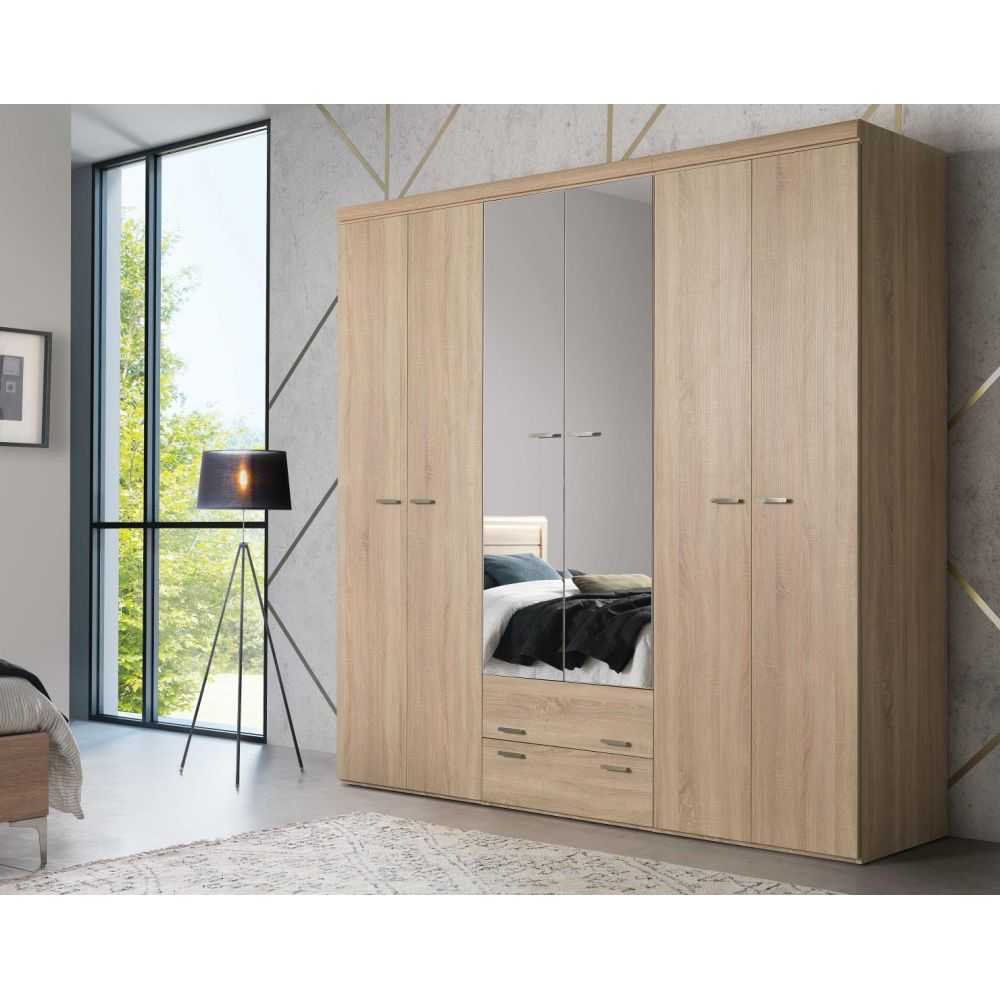 Armoire portes battantes miroirs avec tiroirs MULTY MEUBLES CELIO