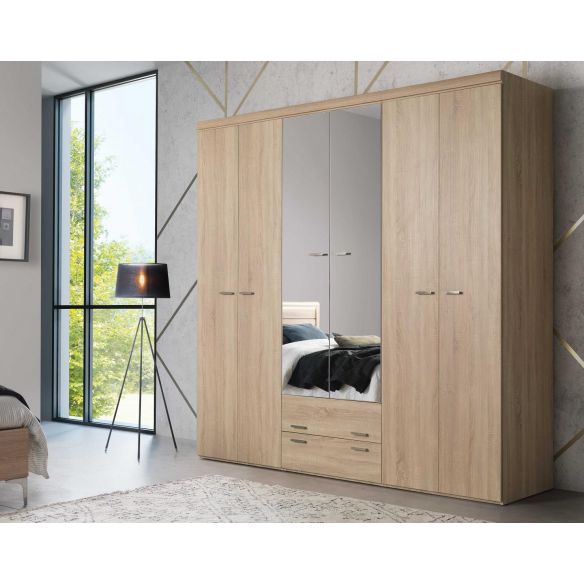 Armoire portes battantes miroirs avec tiroirs MULTY MEUBLES CELIO