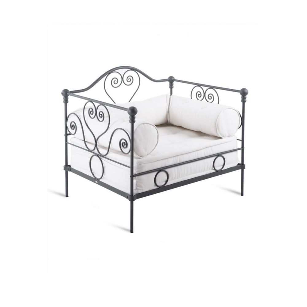 Fauteuil large en fer graphite AURORA UNOPIU