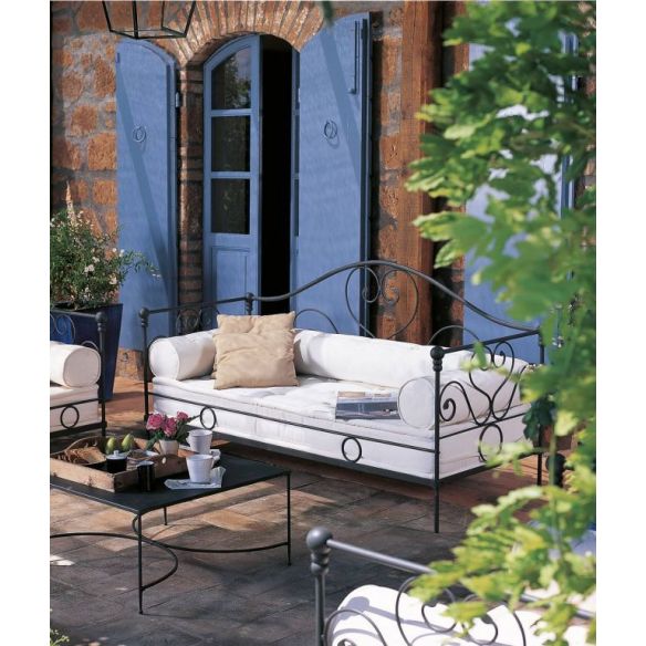 Canapé-lit en fer forgé graphite AURORA UNOPIU