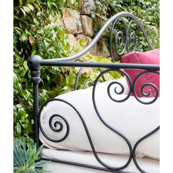 Canapé-lit en fer forgé graphite AURORA UNOPIU