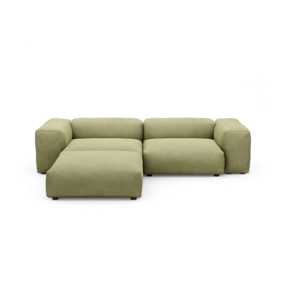 Canapé d'angle large Linen 'olive' VETSAK