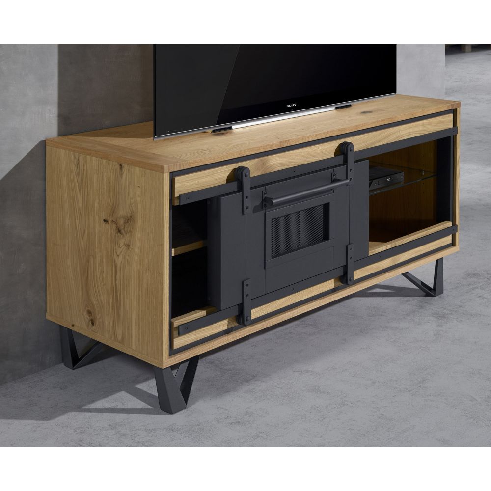 Meuble TV Hifi - 1 porte en 1,28m Sunset