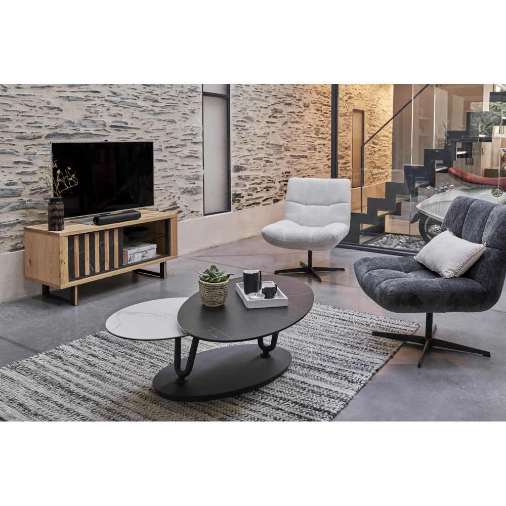 Meuble TV Hifi - 1 porte en 1,22m Dune