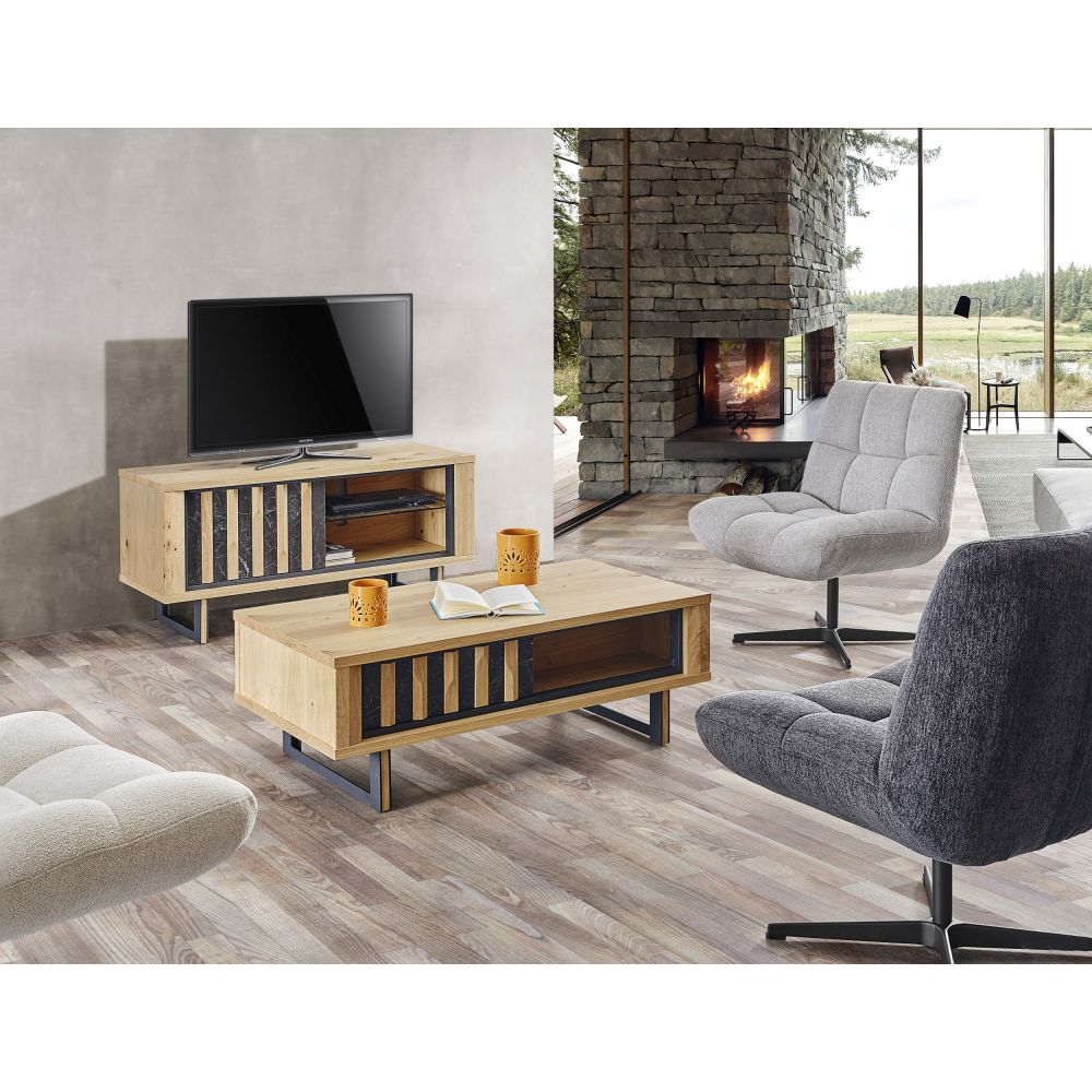 Meuble TV Hifi - 1 porte en 1,22m Dune