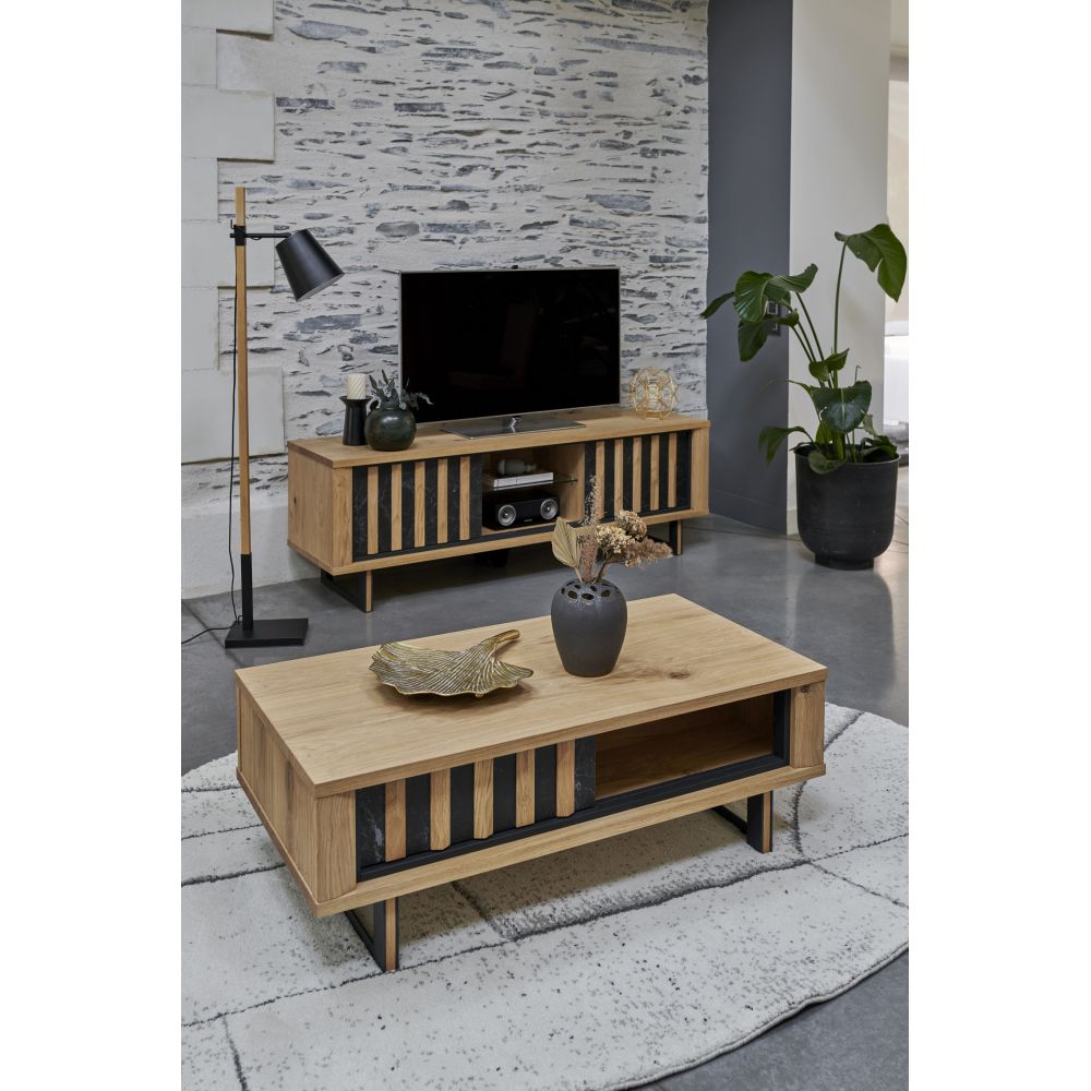 Meuble TV Hifi - 2 portes en 1,70m Dune