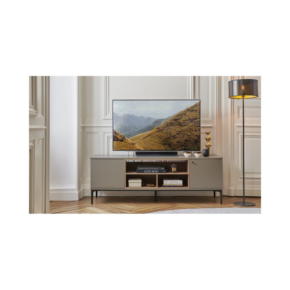 Meuble TV L160 cm Pieds Droits PIGMENT