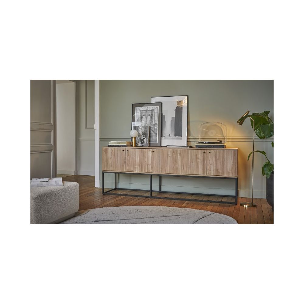 Meuble TV L200 cm Pieds Cadre PIGMENT