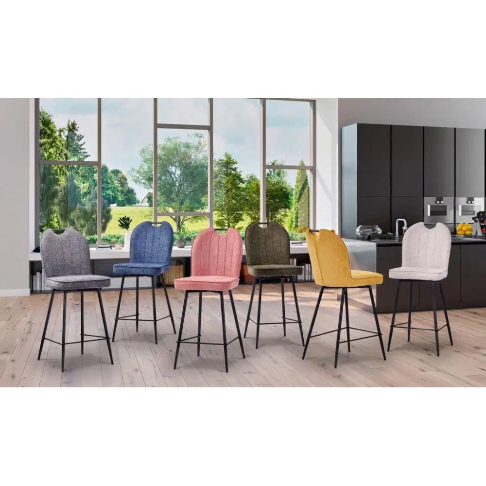 Lot de 4 Chaises Tissu hautes "Salomé