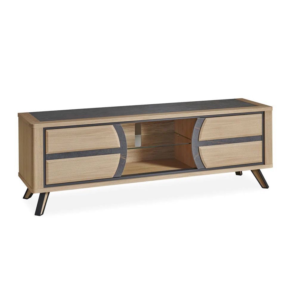 Meuble TV Hifi 2 portes en 1,75m - Oméga