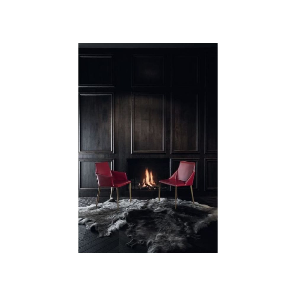 Chaise Sally avec accoudoirs pieds métal BONTEMPI CASA