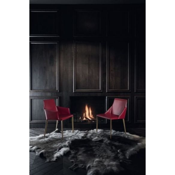 Chaise Sally avec accoudoirs pieds métal BONTEMPI CASA
