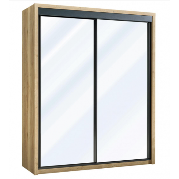 Armoire 2 portes coulissantes miroir EIFFEL MEUBLES CELIO Brayé