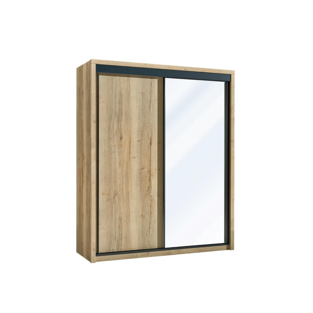 Armoire 1 porte bois 1 porte miroir coulissante EIFFEL MEUBLES CELIO
