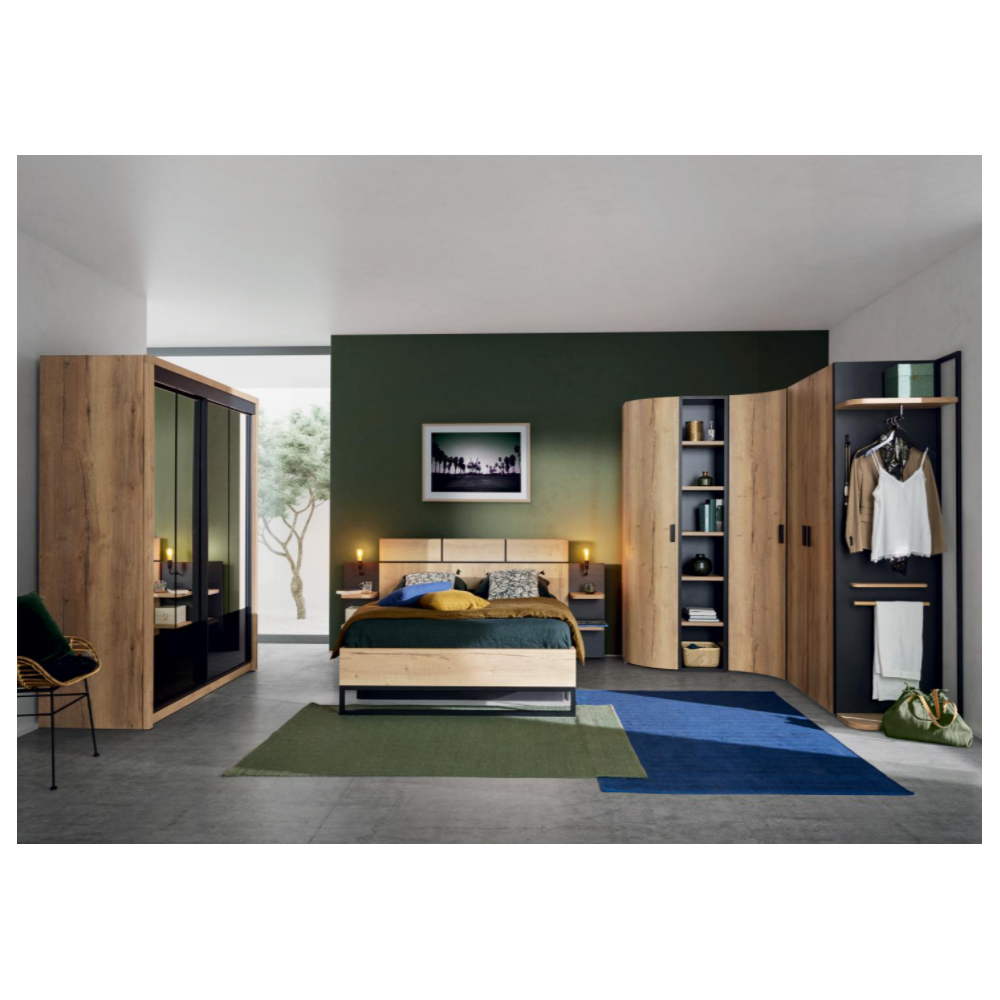 Armoire 2 portes verrière coulissantes EIFFEL MEUBLES CELIO Brayé