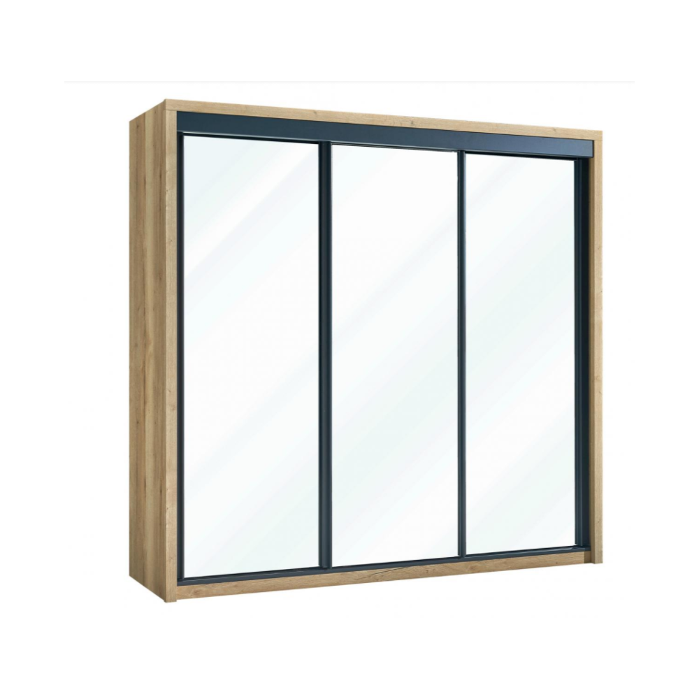 Brayé Literie Armoire 3 portes coulissantes miroir Célio