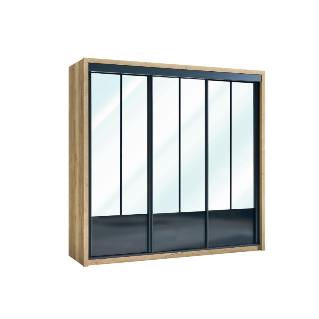 Armoire 3 portes verrière coulissantes EIFFEL MEUBLES CELIO Brayé